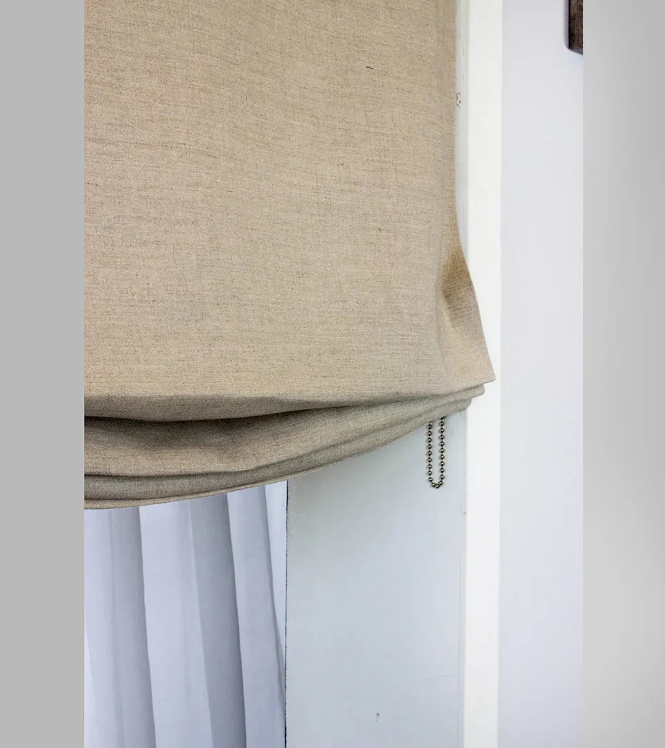 Natural Linen Relaxed Roman Shade/CL1010