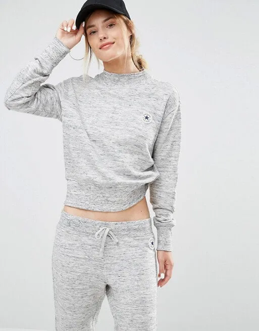Neck Sweatshirt In Grey Marl