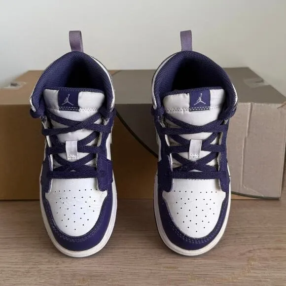 Nike Air Jordan 1 Mid Purple Blueberry Toddler Sneakers  - SZ 10 C