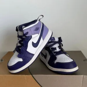 Nike Air Jordan 1 Mid Purple Blueberry Toddler Sneakers  - SZ 10 C