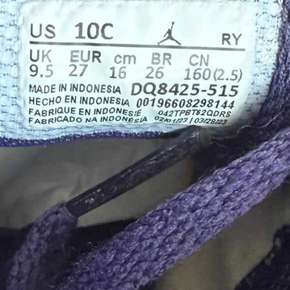 Nike Air Jordan 1 Mid Purple Blueberry Toddler Sneakers  - SZ 10 C