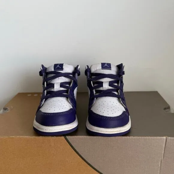 Nike Air Jordan 1 Mid Purple Blueberry Toddler Sneakers  - SZ 10 C