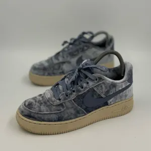 Nike Velvet Air Force 1 LV8 Sky Blue Sneakers (849345-401)  size 5.5y