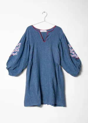 Nina Leuca Bloom Short Dress - Blue