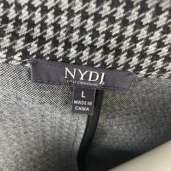 NWOT NYDJ Blazer Houndstooth Print Preppy Cozy Ponte Knit Women's Large