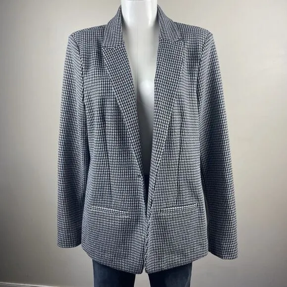 NWOT NYDJ Blazer Houndstooth Print Preppy Cozy Ponte Knit Women's Large