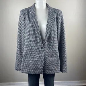 NWOT NYDJ Blazer Houndstooth Print Preppy Cozy Ponte Knit Women's Large