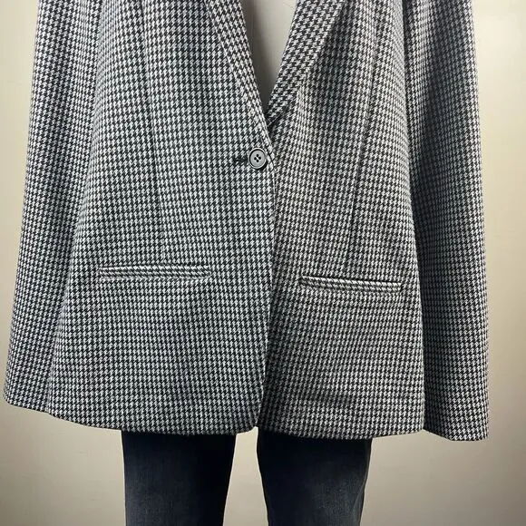 NWOT NYDJ Blazer Houndstooth Print Preppy Cozy Ponte Knit Women's Large