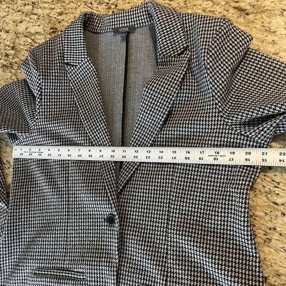 NWOT NYDJ Blazer Houndstooth Print Preppy Cozy Ponte Knit Women's Large