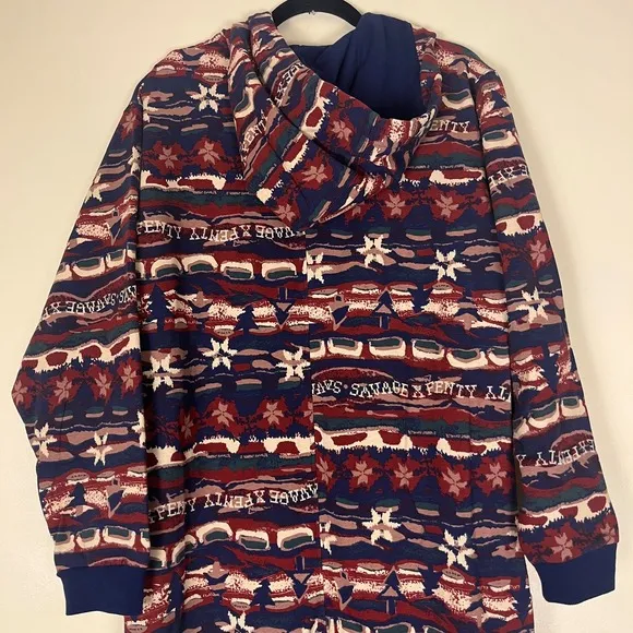 NWT SAVAGE FENTY Forever Savage Hooded Onesie Size Large Red Cognac Cabin Cutie