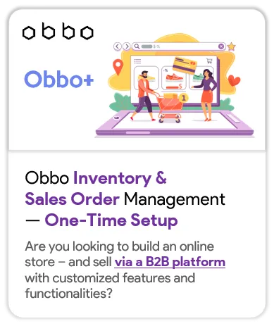Obbo Inventory & Sales Order Management — One-time Setup