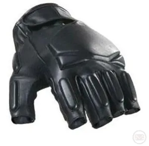 Open Finger Tactical Leather Gloves - Large