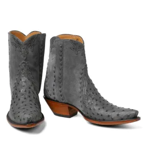 Ostrich Ankle Zipper Nubuck - Anthracite