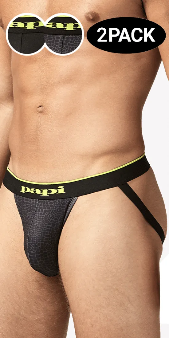 Papi Umpa049 Microflex Jockstrap Charcoal-leopard