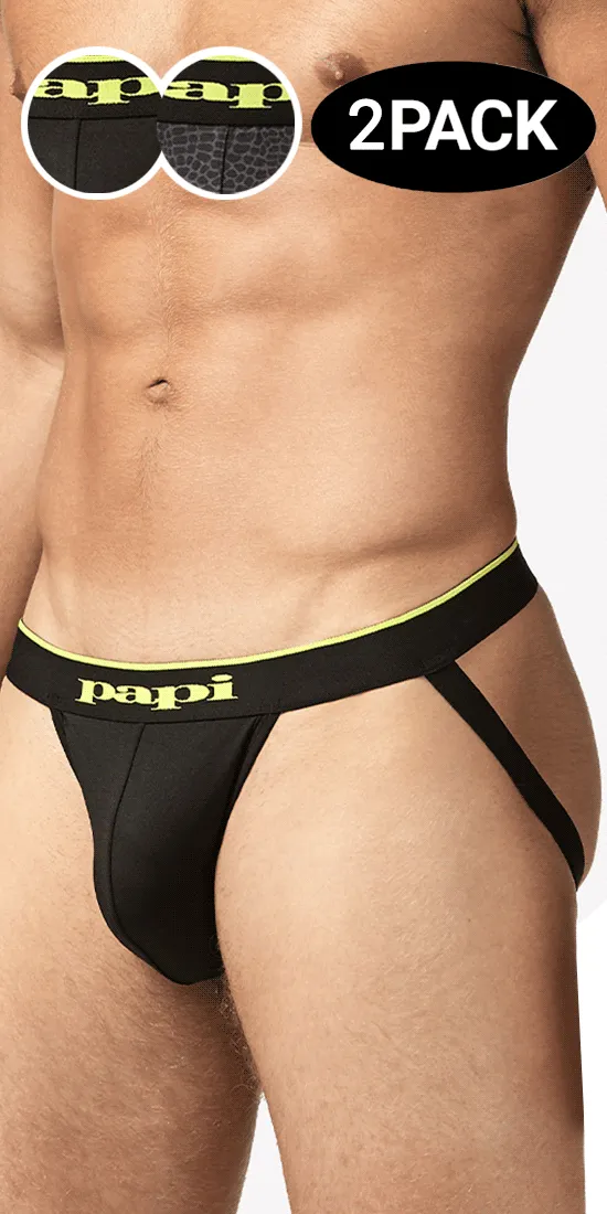 Papi Umpa049 Microflex Jockstrap Charcoal-leopard