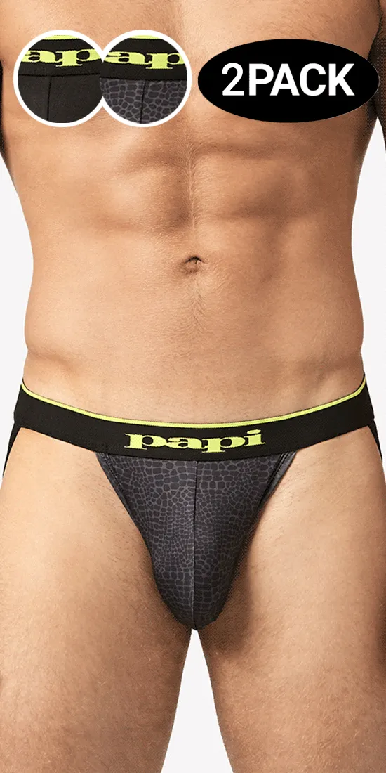 Papi Umpa049 Microflex Jockstrap Charcoal-leopard