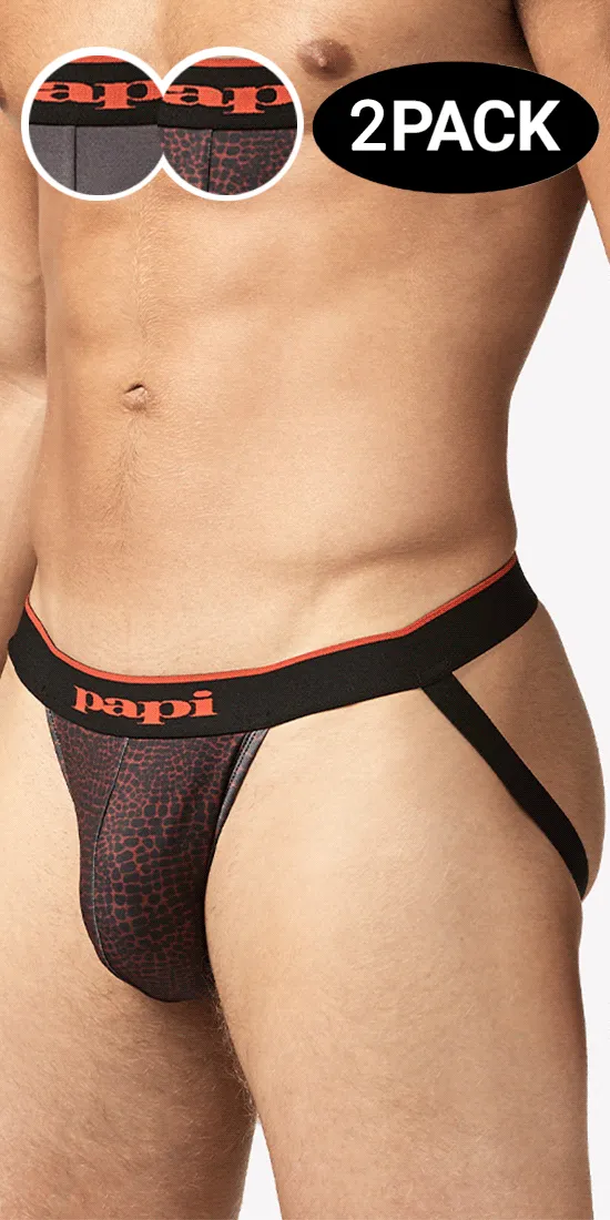 Papi Umpa049 Microflex Jockstrap Red-leopard