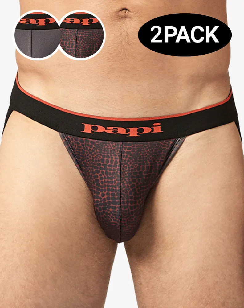 Papi Umpa049 Microflex Jockstrap Red-leopard