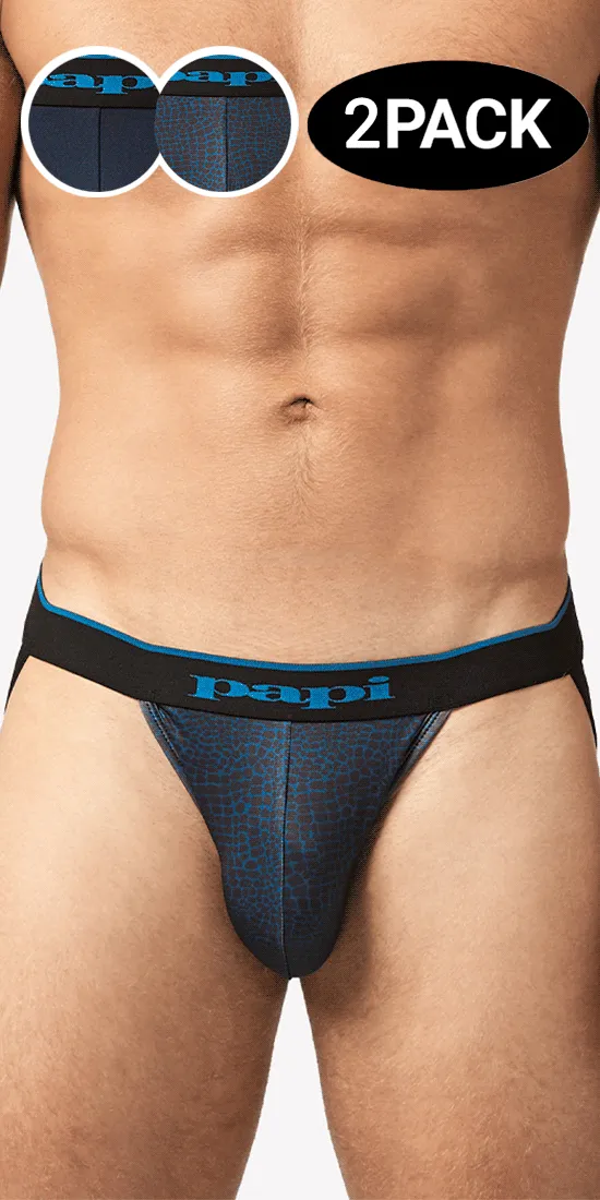 Papi Umpa049 Microflex Jockstrap Teal-leopard