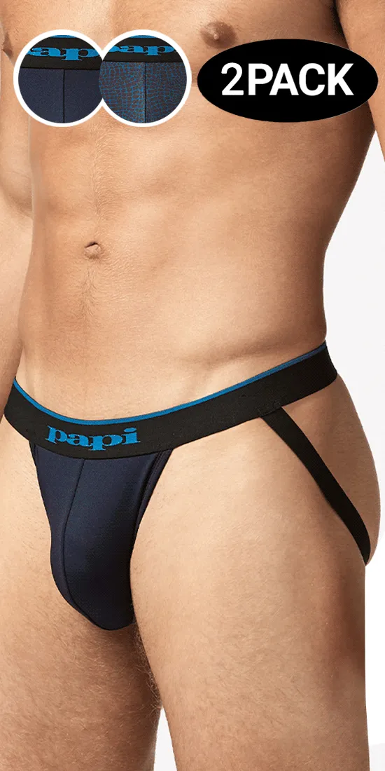 Papi Umpa049 Microflex Jockstrap Teal-leopard
