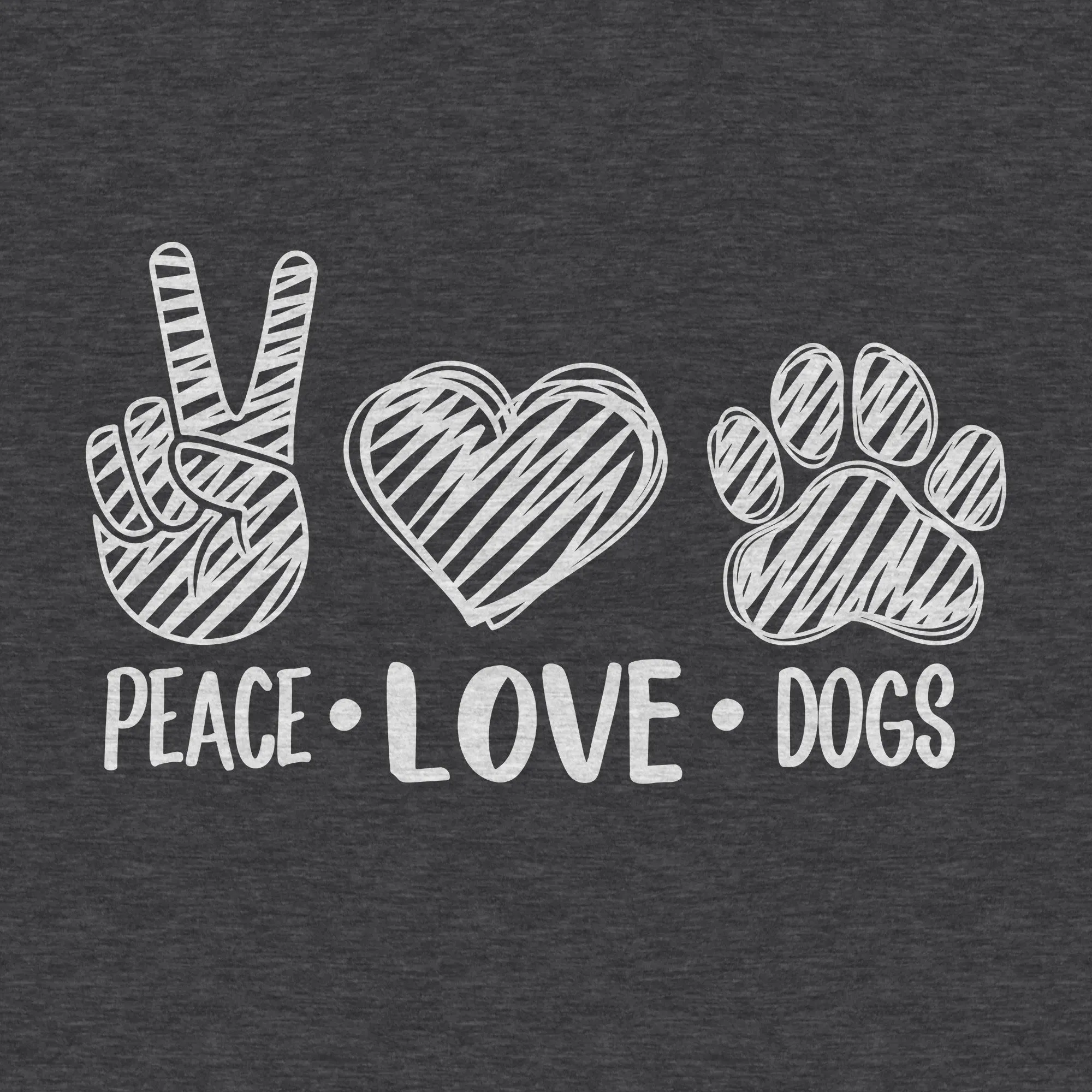 Peace   Love   Dogs - Women's Relaxed Fit Cotton/Poly Tee