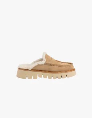 Pedro Garcia Savy Shearling Mules in Rope Velour