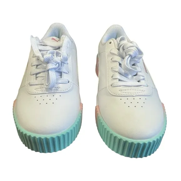 Puma Carina Fade Jr. sneakers. Aruba blue/Bridal rose. Size 5.5C.