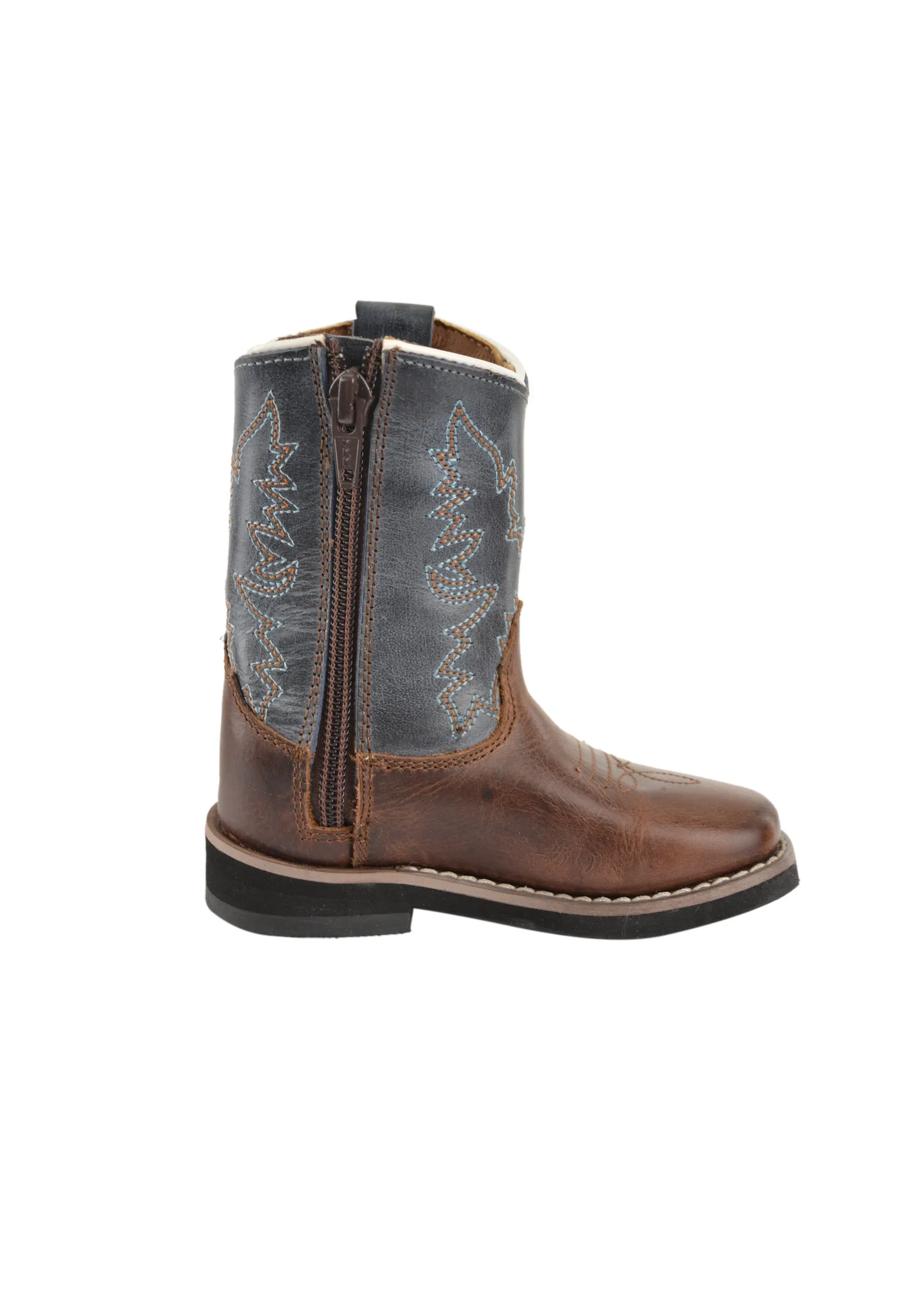 Pure Western Nash Toddler Boot - Dark Brown/Navy
