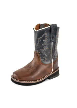 Pure Western Nash Toddler Boot - Dark Brown/Navy