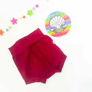 Ready To Ship 4-5Y Kids Burgundy Relaxed Fit Bummies