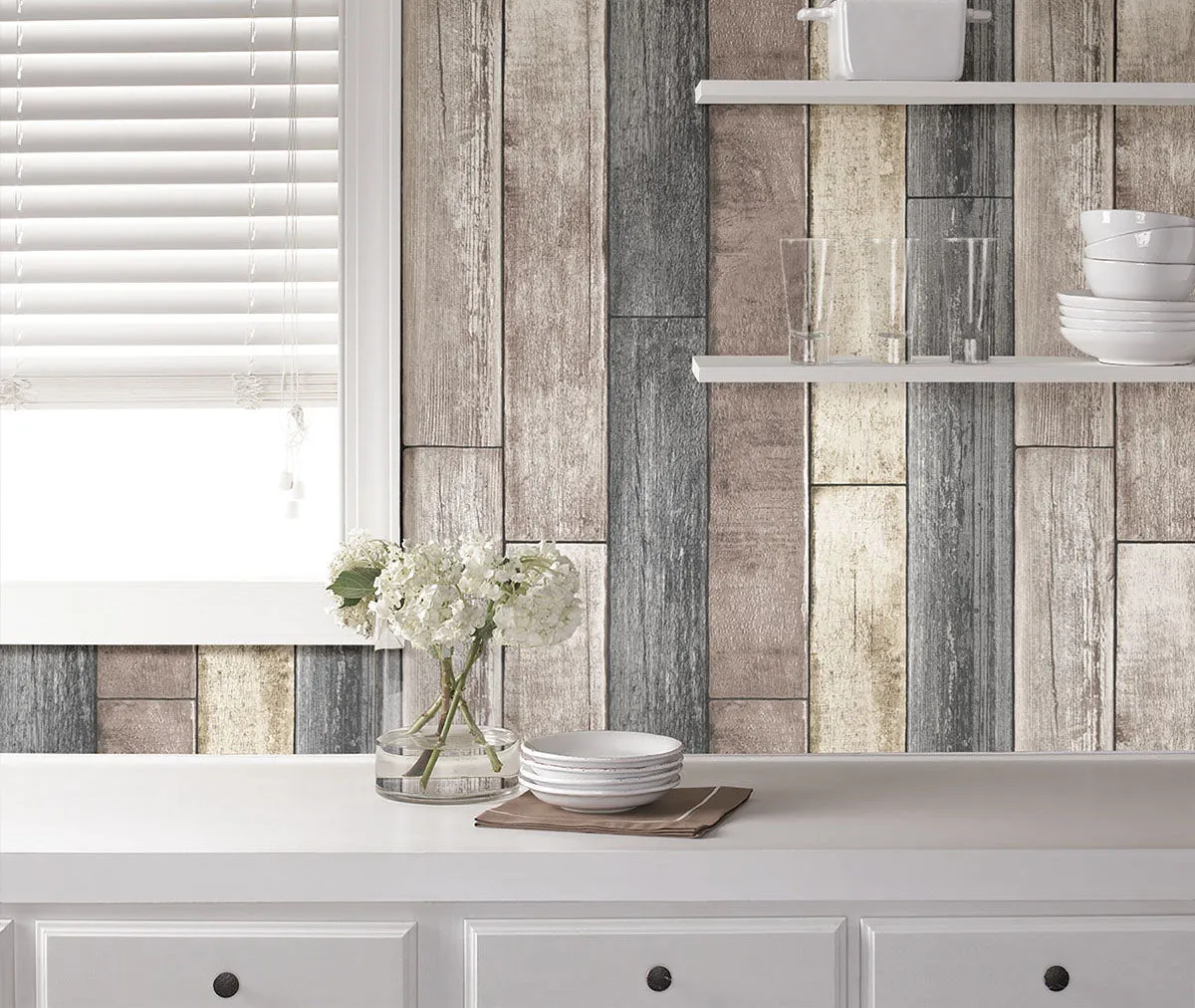 Reclaimed Wood Plank Peel & Stick Paper