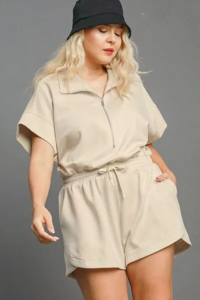 Relaxed Chic Ecru Dolman Sleeve Romper