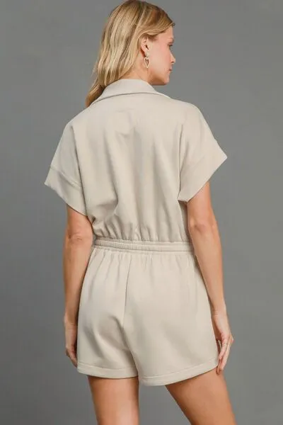 Relaxed Chic Ecru Dolman Sleeve Romper