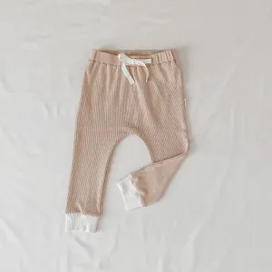 Relaxed Fit Ribbed Leggings - Hazelnut