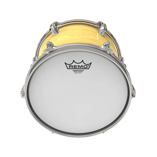 Remo BA-0814-WS Batter, White Suede, Ambassador, 14Inch