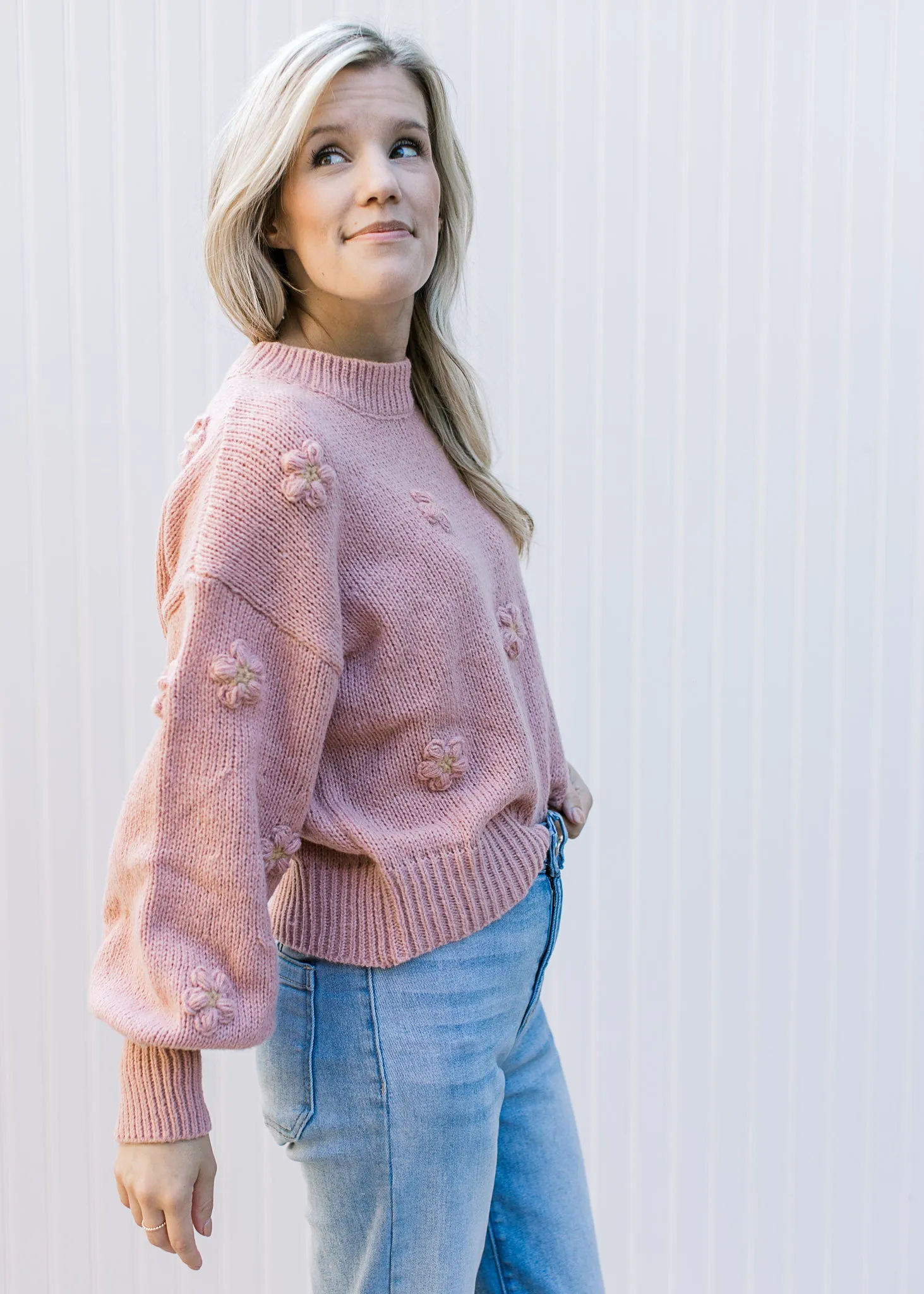 Rose Texture Sweater