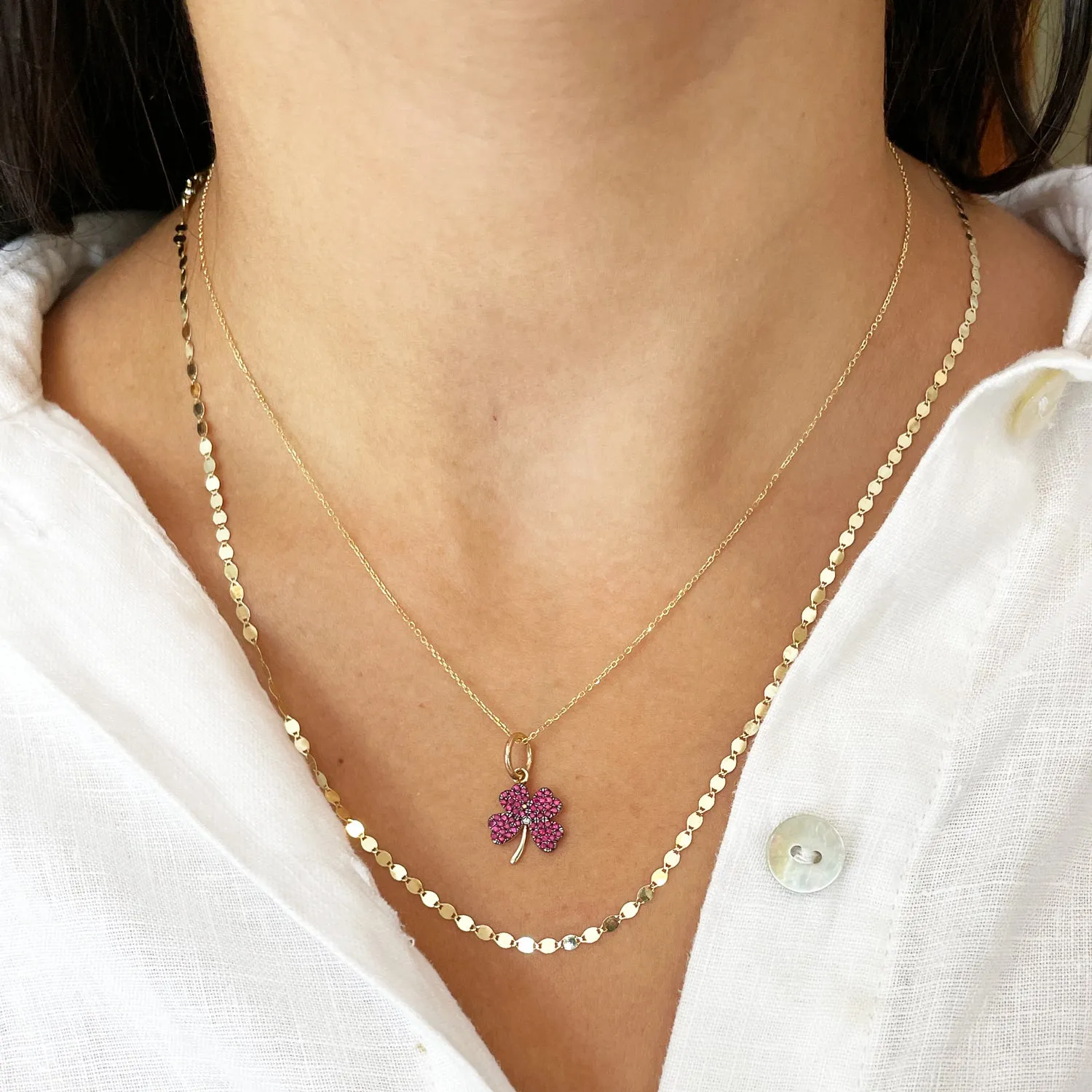 Ruby Clover Charm