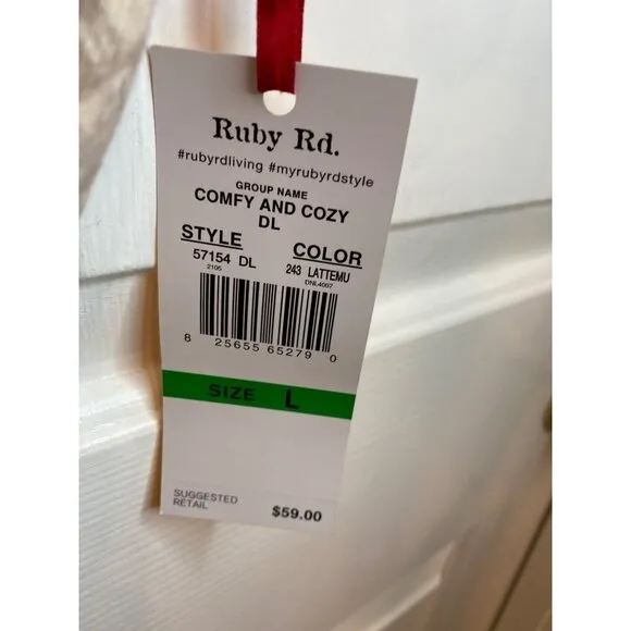 RUBY RD. COMFY AND COZY COWL NECK SWEATER SZ L NWT