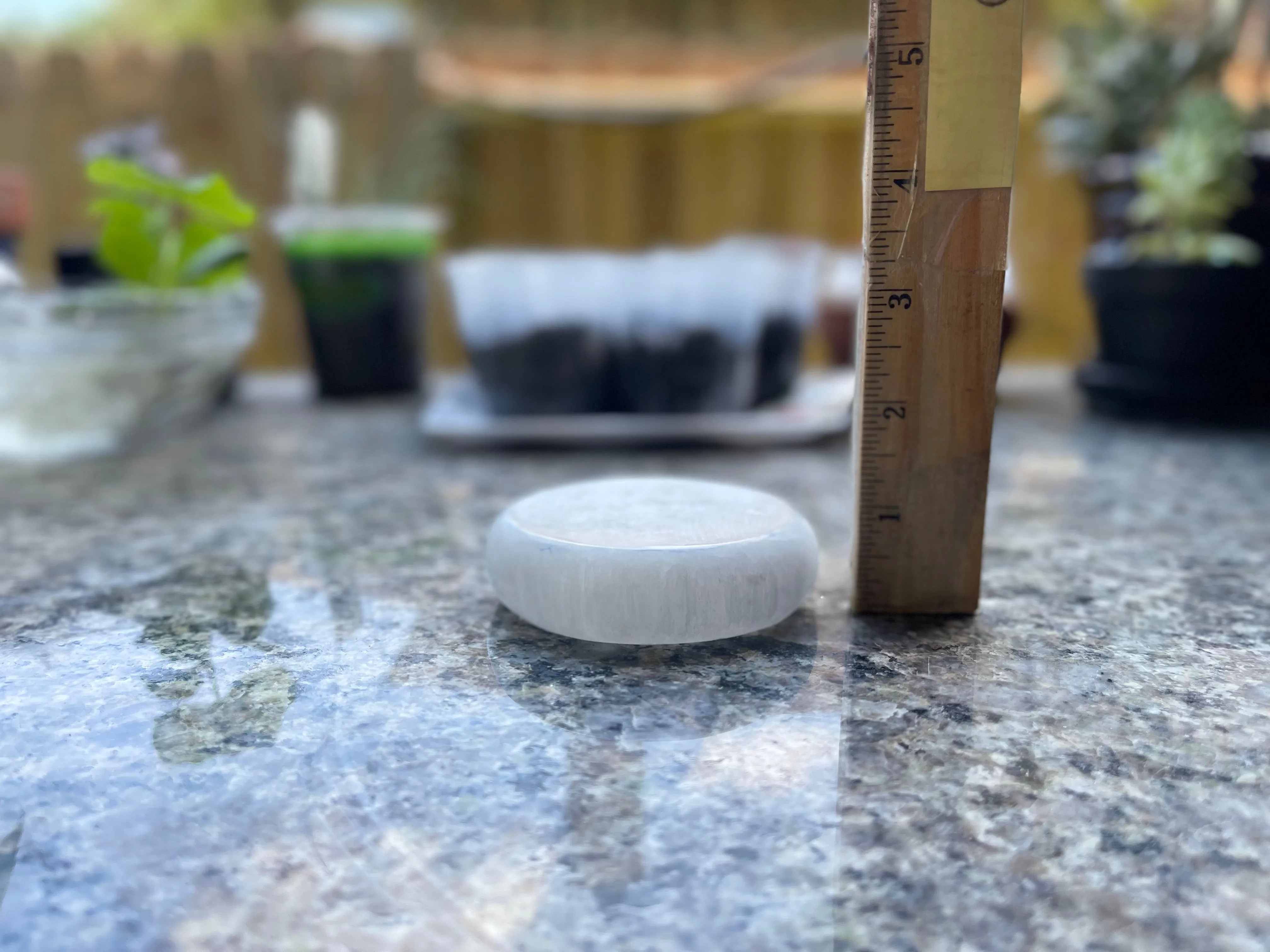 Selenite Etched Round Charging Plates / Bases for crystal grids and display FB1488