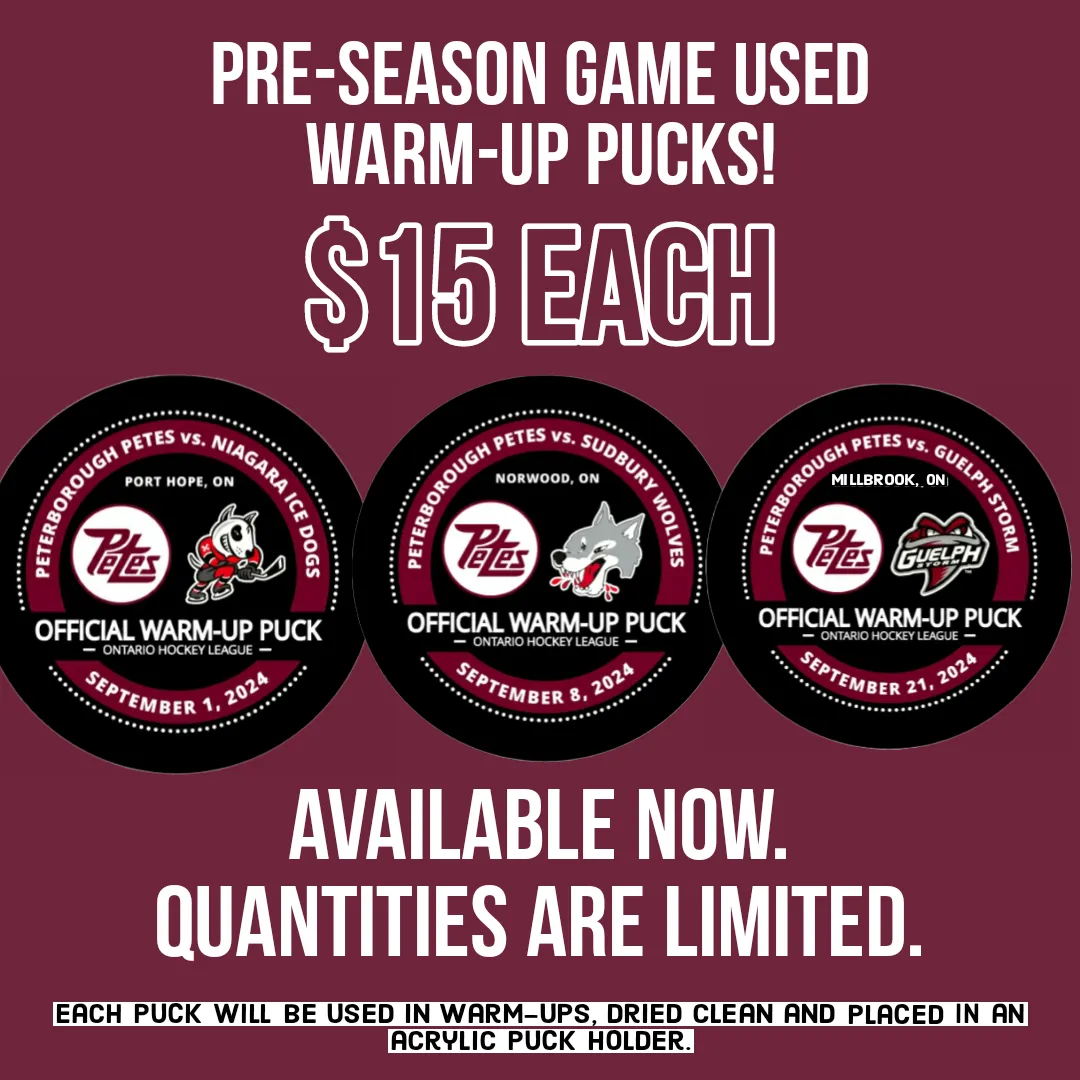 Sept 21st Millbrook, Ontario Petes warm up puck