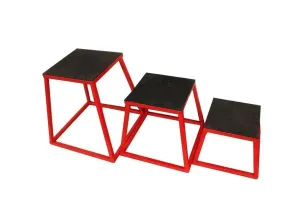 SET OF 3 12" (30cm) 18" (46cm)  24" (61cm) STEEL PLYOMETRIC JUMP BOX