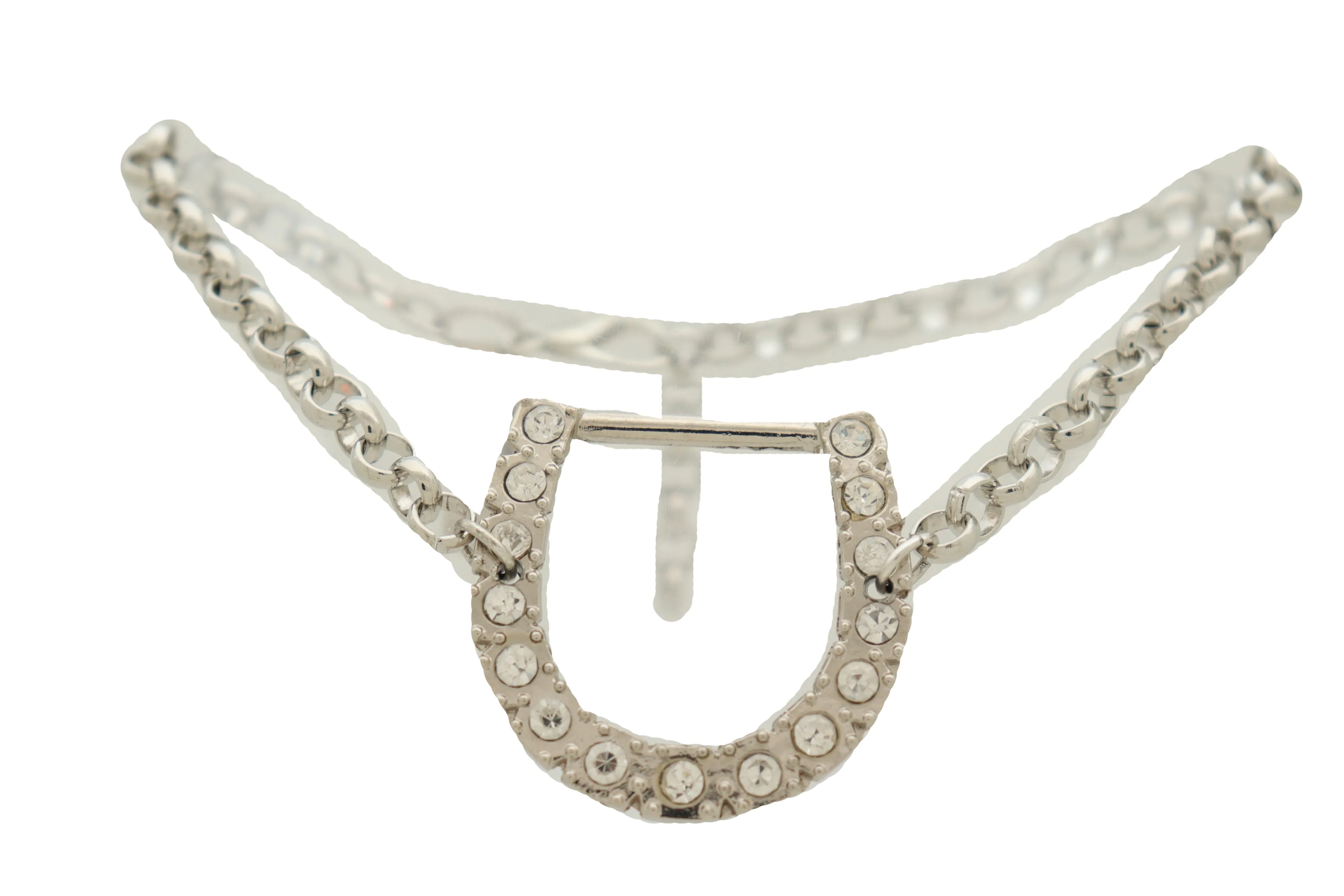 Silver Metal Boot Chain Bracelet Shoe Anklet Western Horseshoe Bling Charm