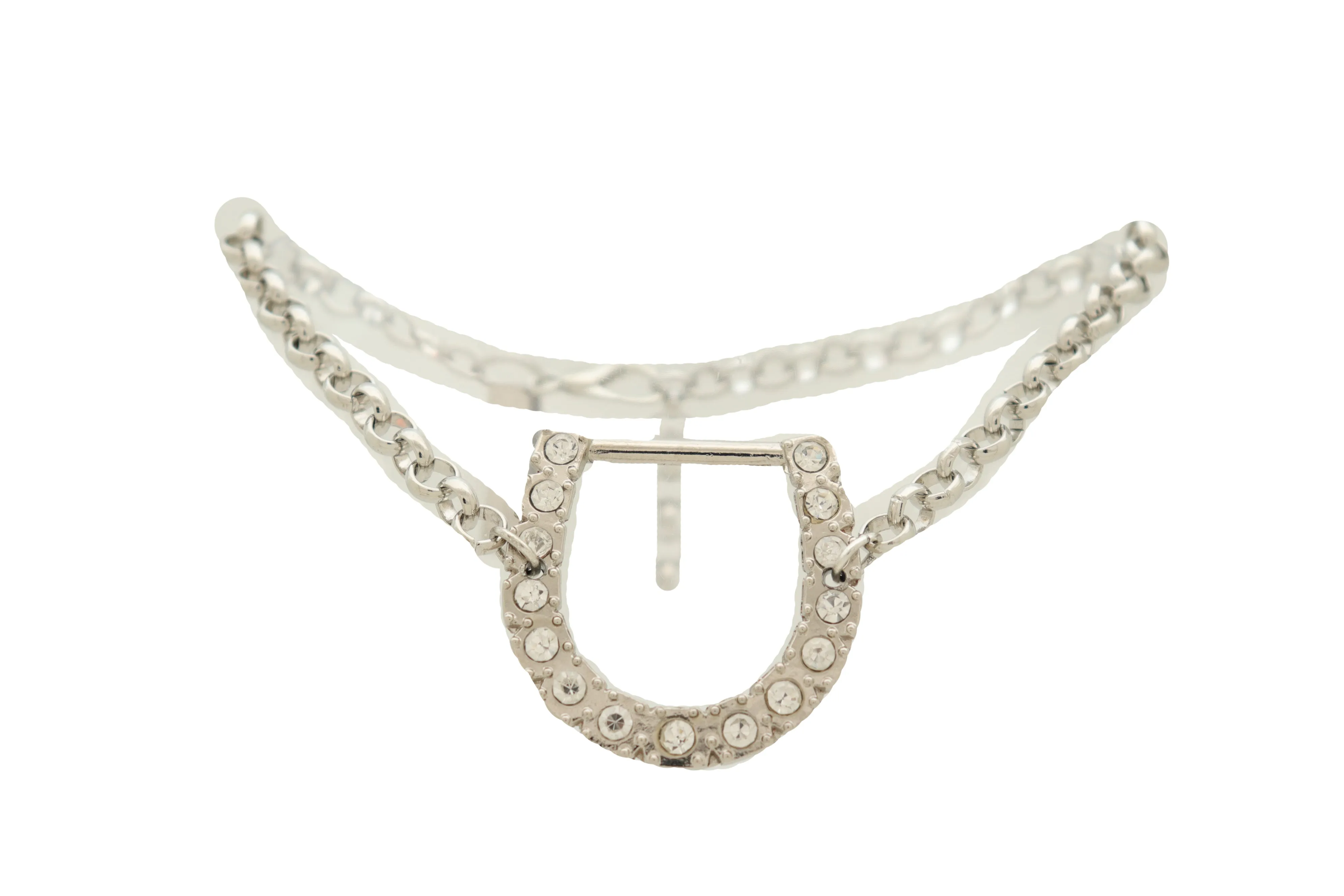 Silver Metal Boot Chain Bracelet Shoe Anklet Western Horseshoe Bling Charm