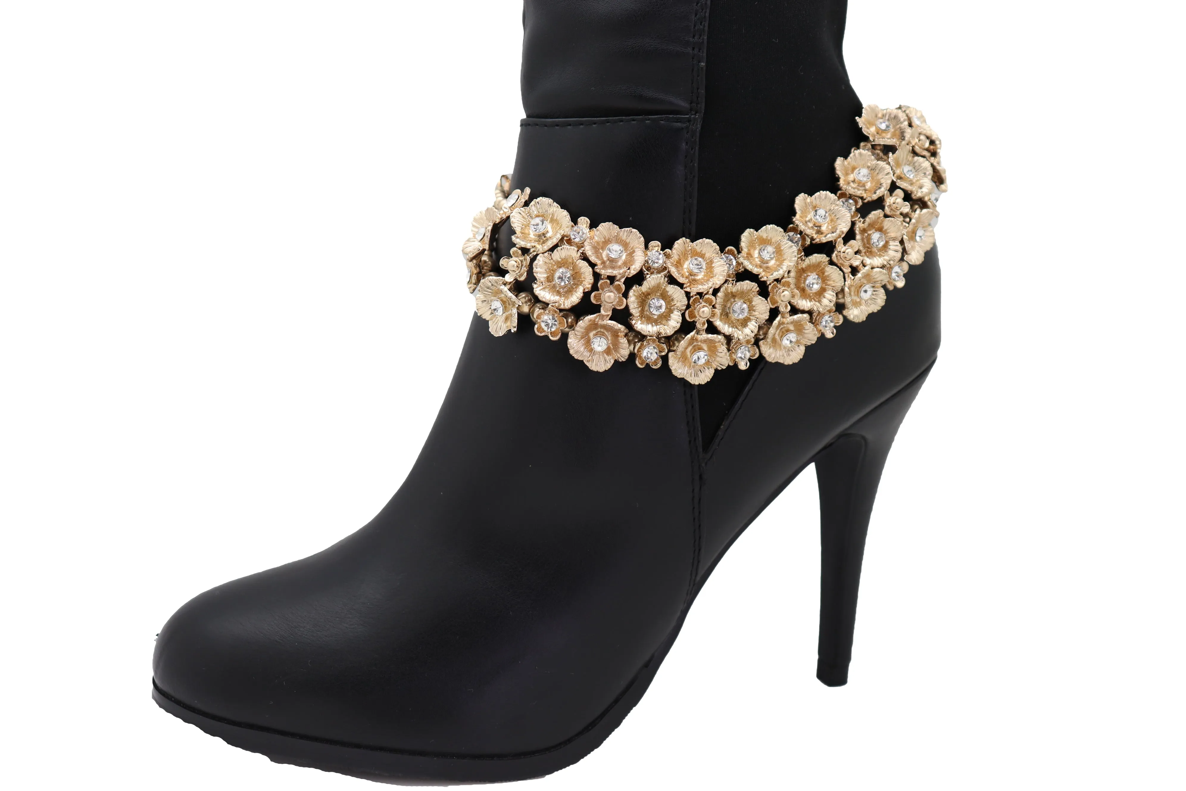 Silver Metal Boot Chain Bracelet Texas Star Strap Shoe Oval Charms