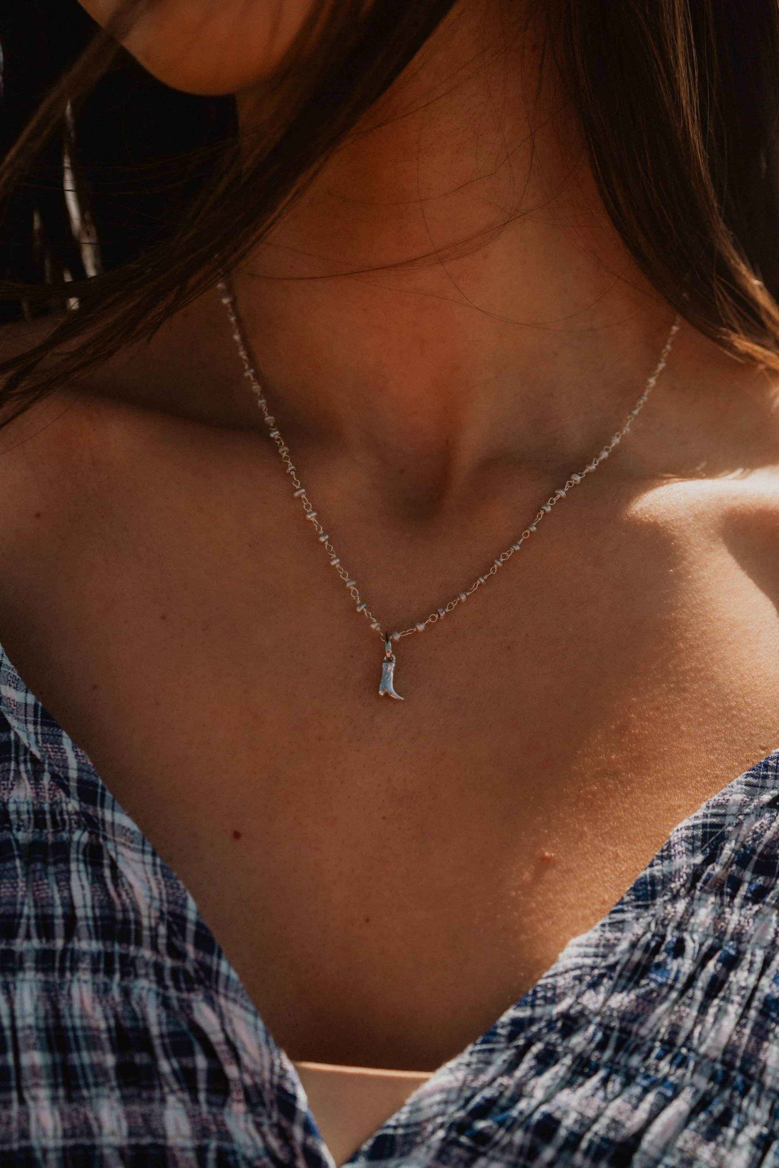 Silver Shoes Necklace