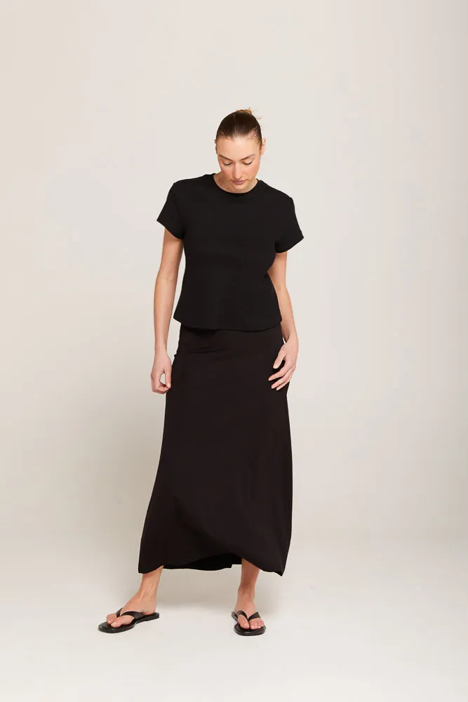 SKYE RELAXED TEE - BLACK RIB