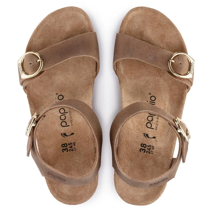 Soley - Cognac Leather with a ring Buckle||Soley - Cuir cognac avec boucles rondes