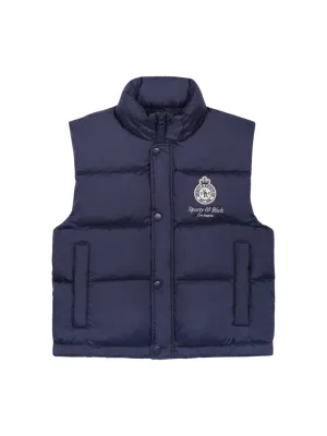 Sporty & Rich Crown LA Puffer Vest in Navy