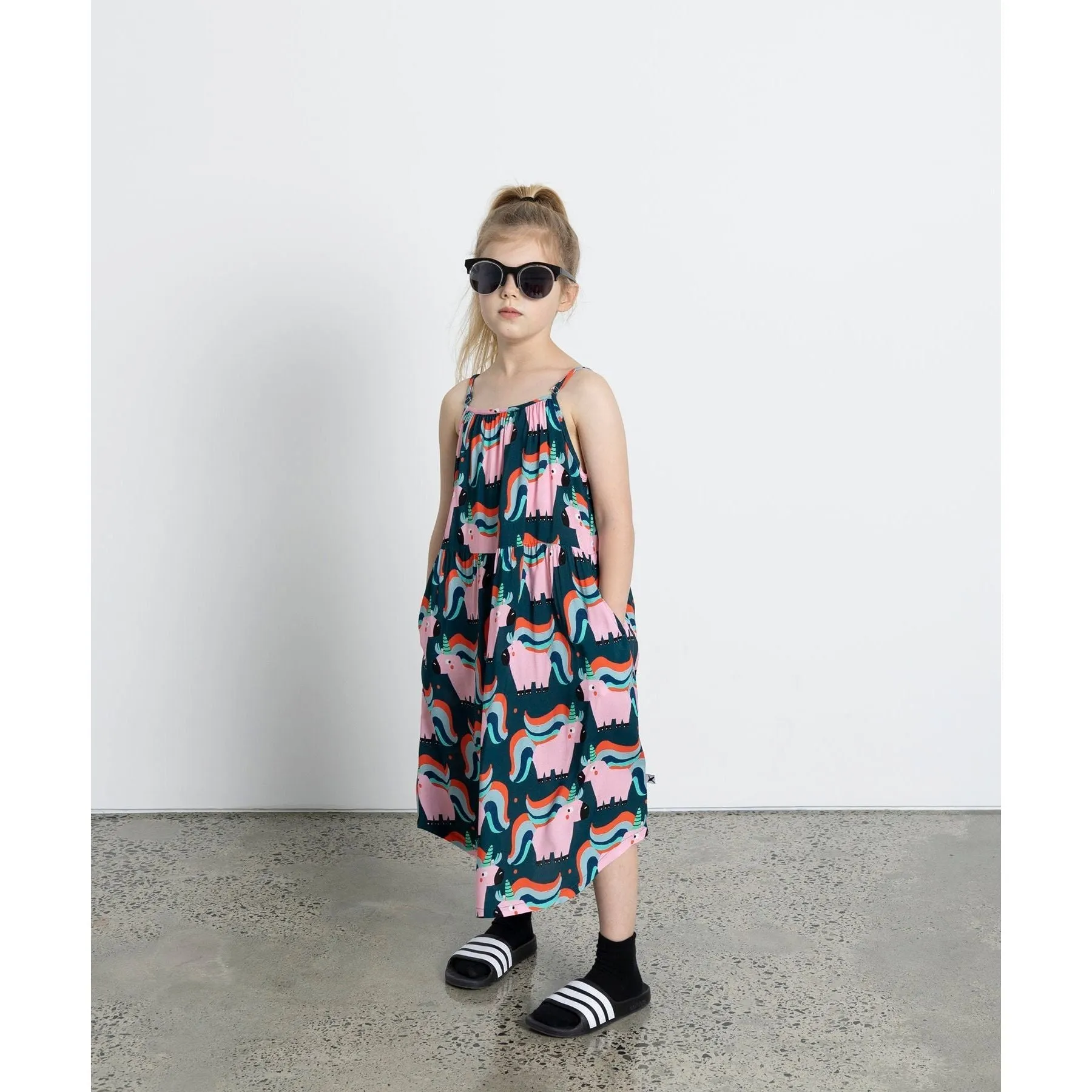 Sporty Unicorns Midi Dress - Dark Turquoise