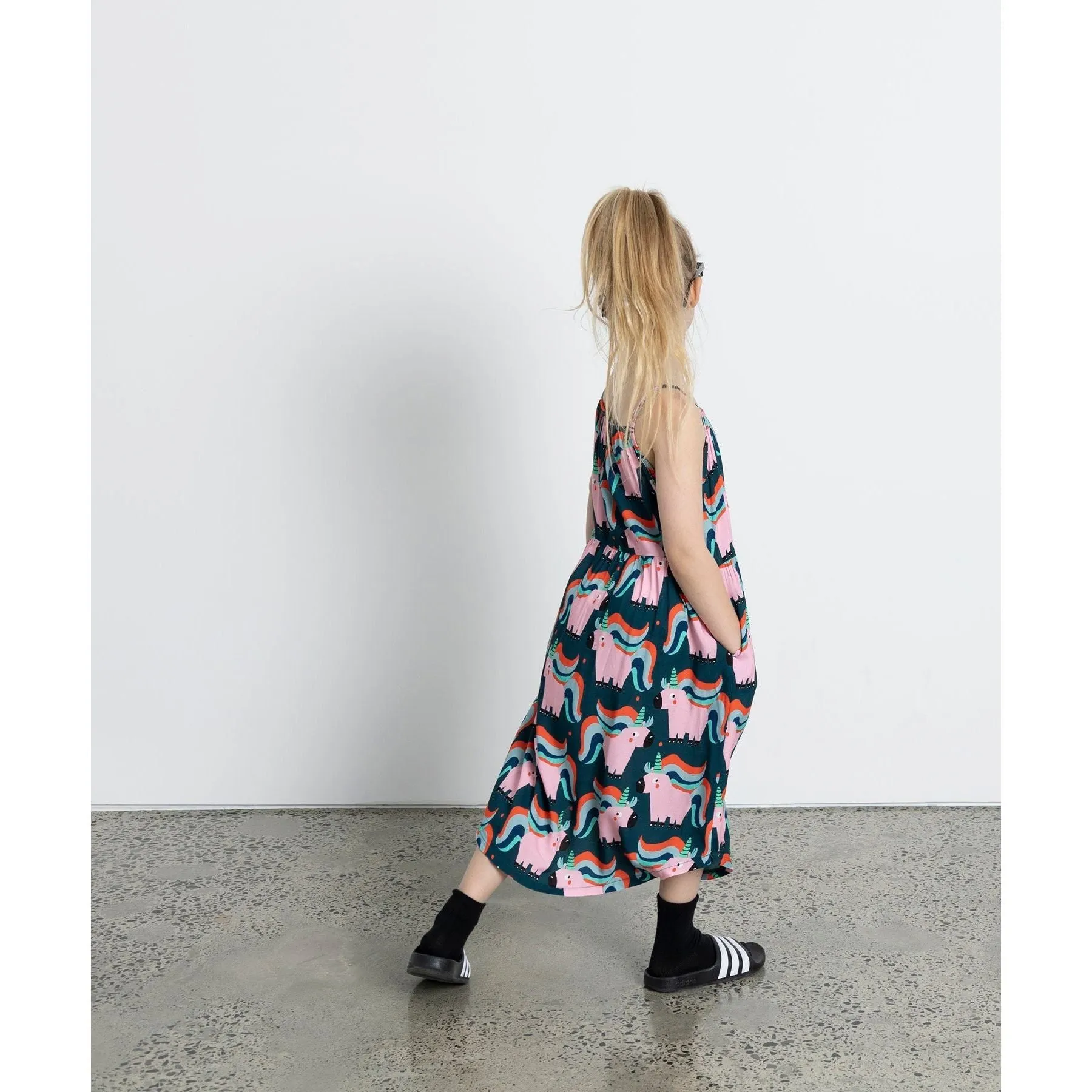 Sporty Unicorns Midi Dress - Dark Turquoise